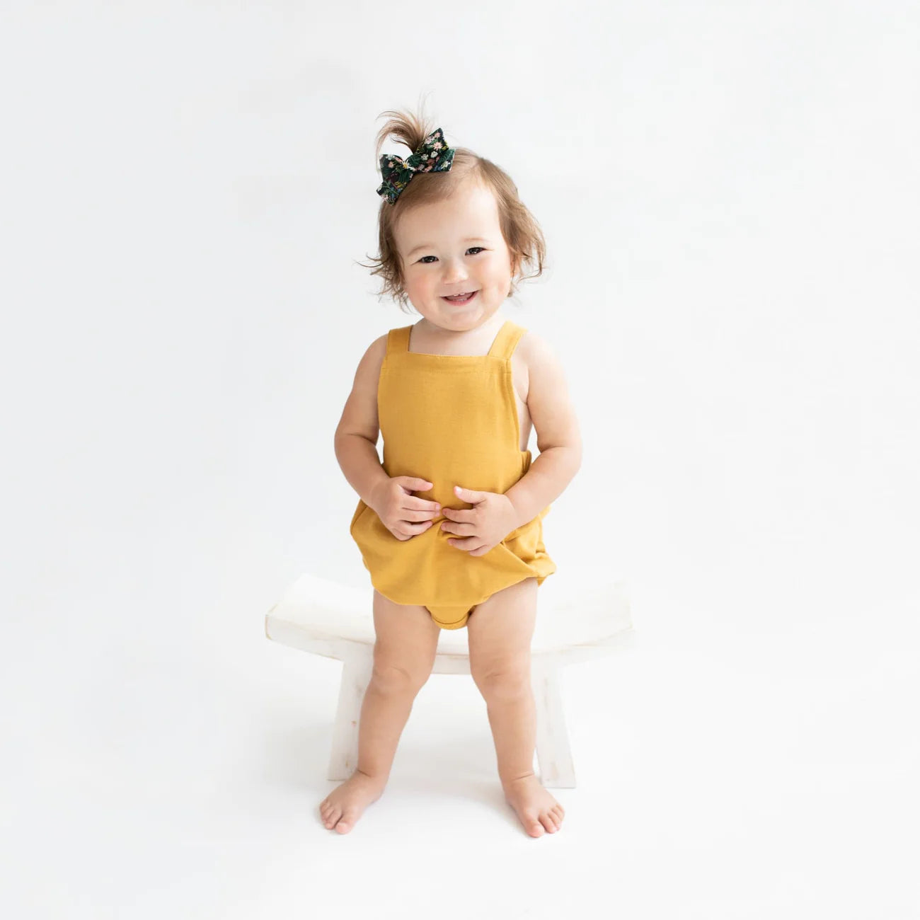 Bamboo Jersey Bubble Overall in Marigold