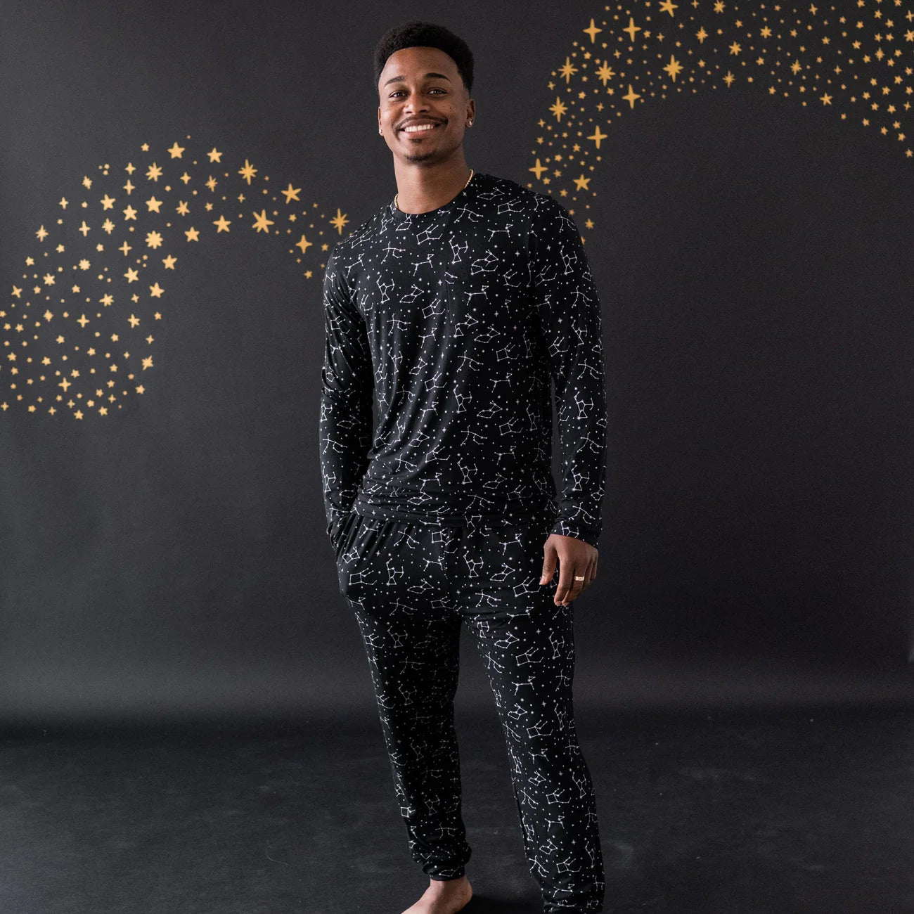 Men s Jogger Pajama Set XL Midnight Deer