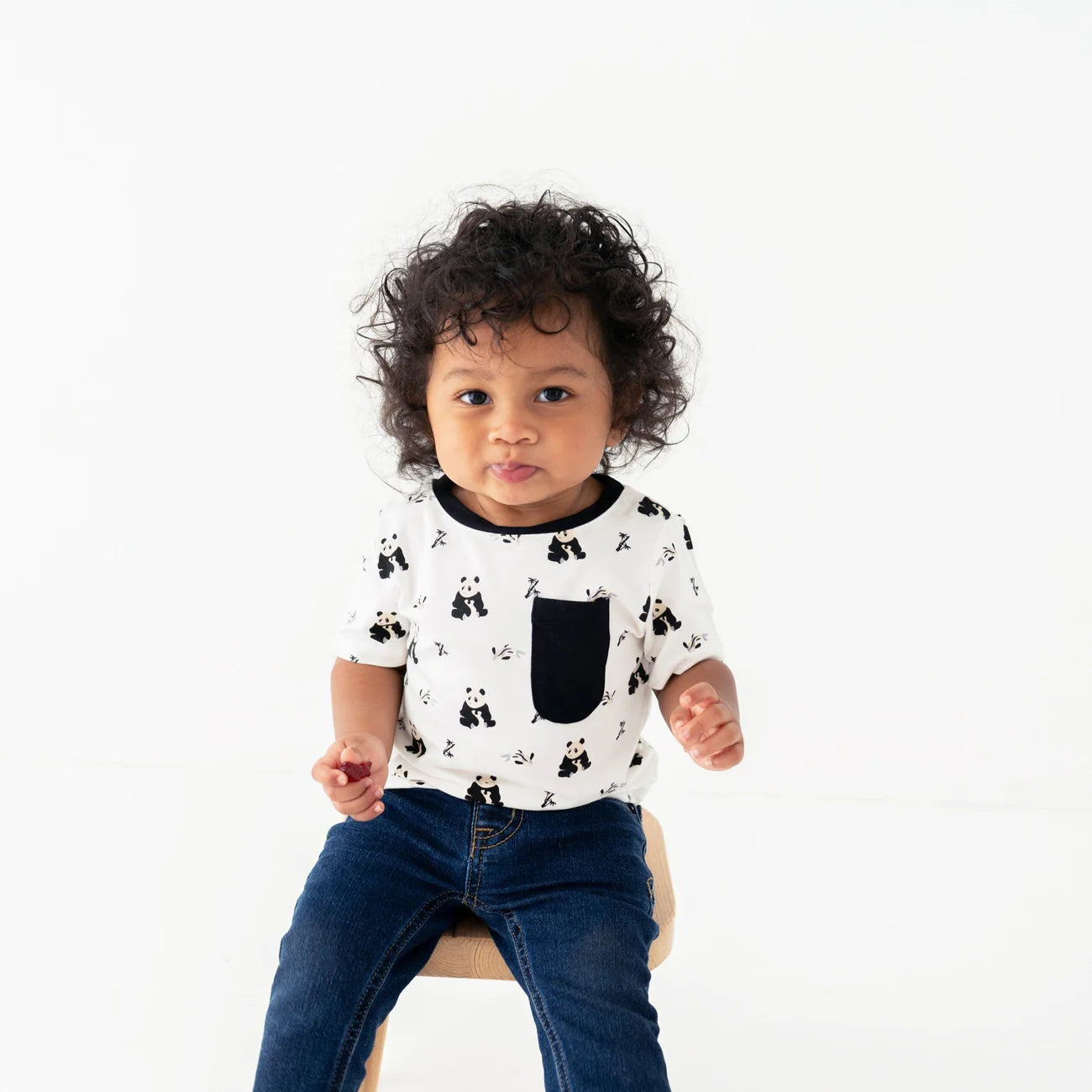 Toddler Crew Neck Tee in Black and White Zen