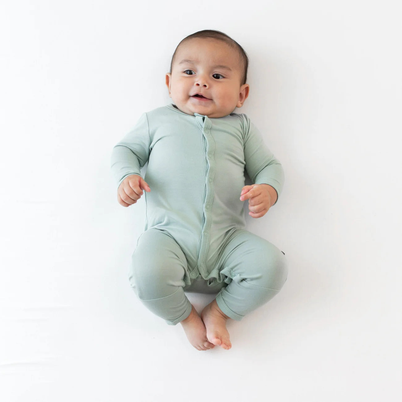 Button Up Romper in Sage – My Baby Shoppe