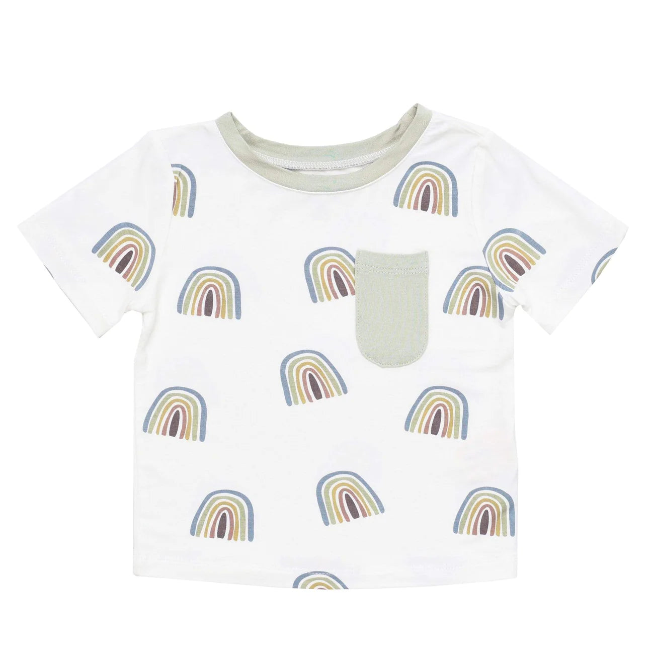 Toddler Crew Neck Tee in Aloe Rainbow