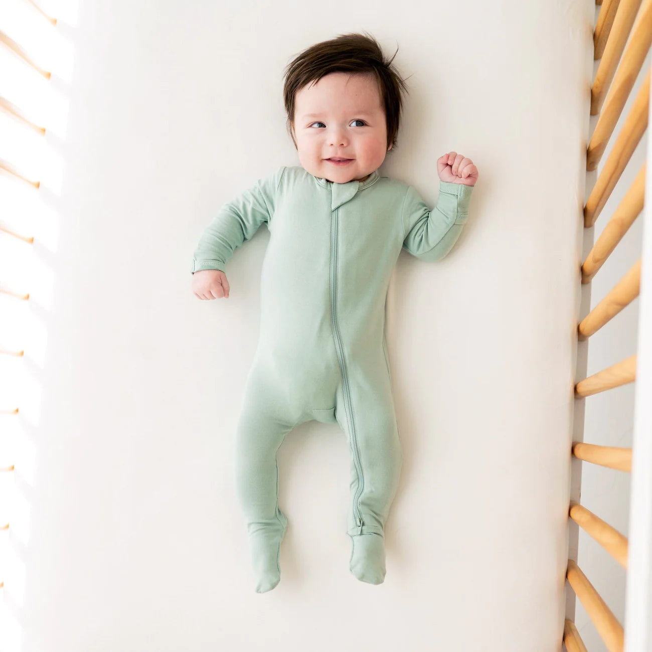 Zippered Footie in Sage