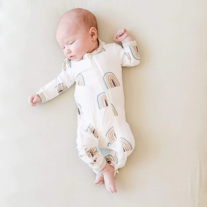 Zippered Romper in Aloe Rainbow