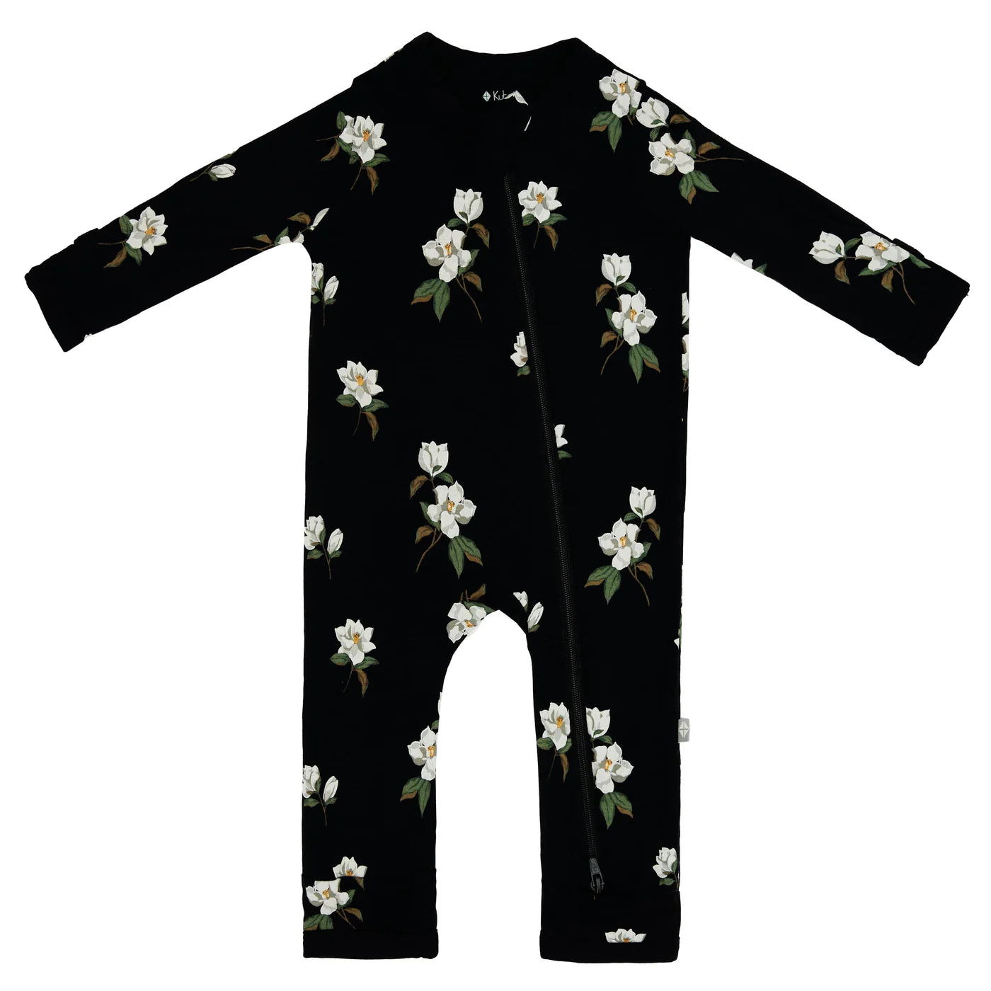 Zippered Romper in Small Midnight Magnolia