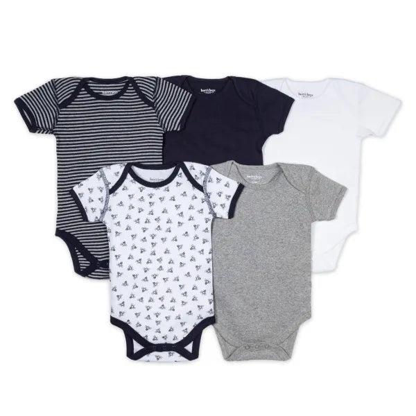 Organic Short Sleeve Bodysuits - Set of 5