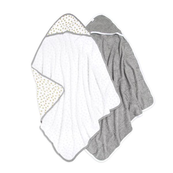Honey Bee Organic Cotton Hooded Towel 2 Pack
