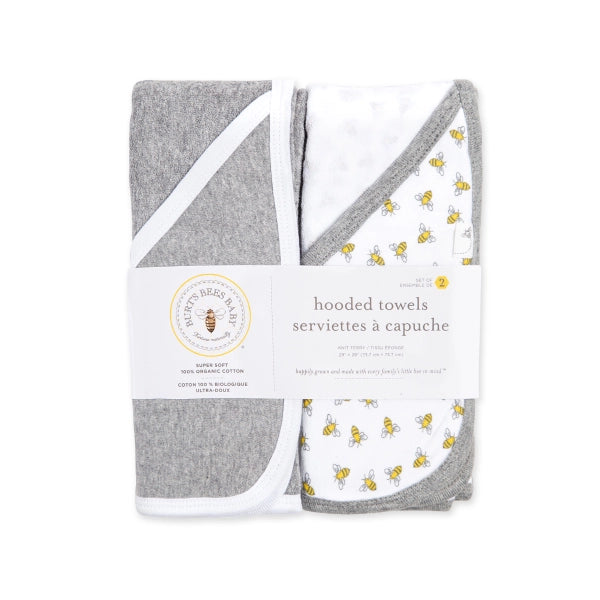 Honey Bee Organic Cotton Hooded Towel 2 Pack