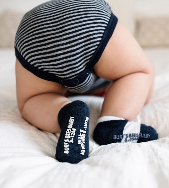 Solid & Stripes Baby Ankle Socks 6 Pack