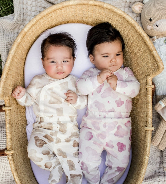 Mooo! Bodysuit & Pant Set - Chalky Pink