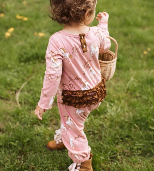 Horse Love Organic Cotton Baby Girl Jumpsuit