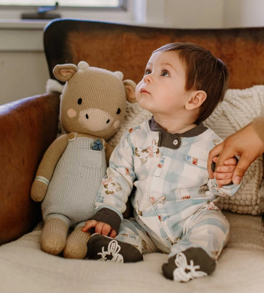 Little Moo Organic Cotton Sleep & Play - Muted Blue