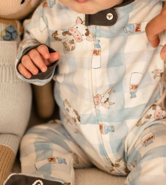 Little Moo Organic Cotton Sleep & Play - Muted Blue