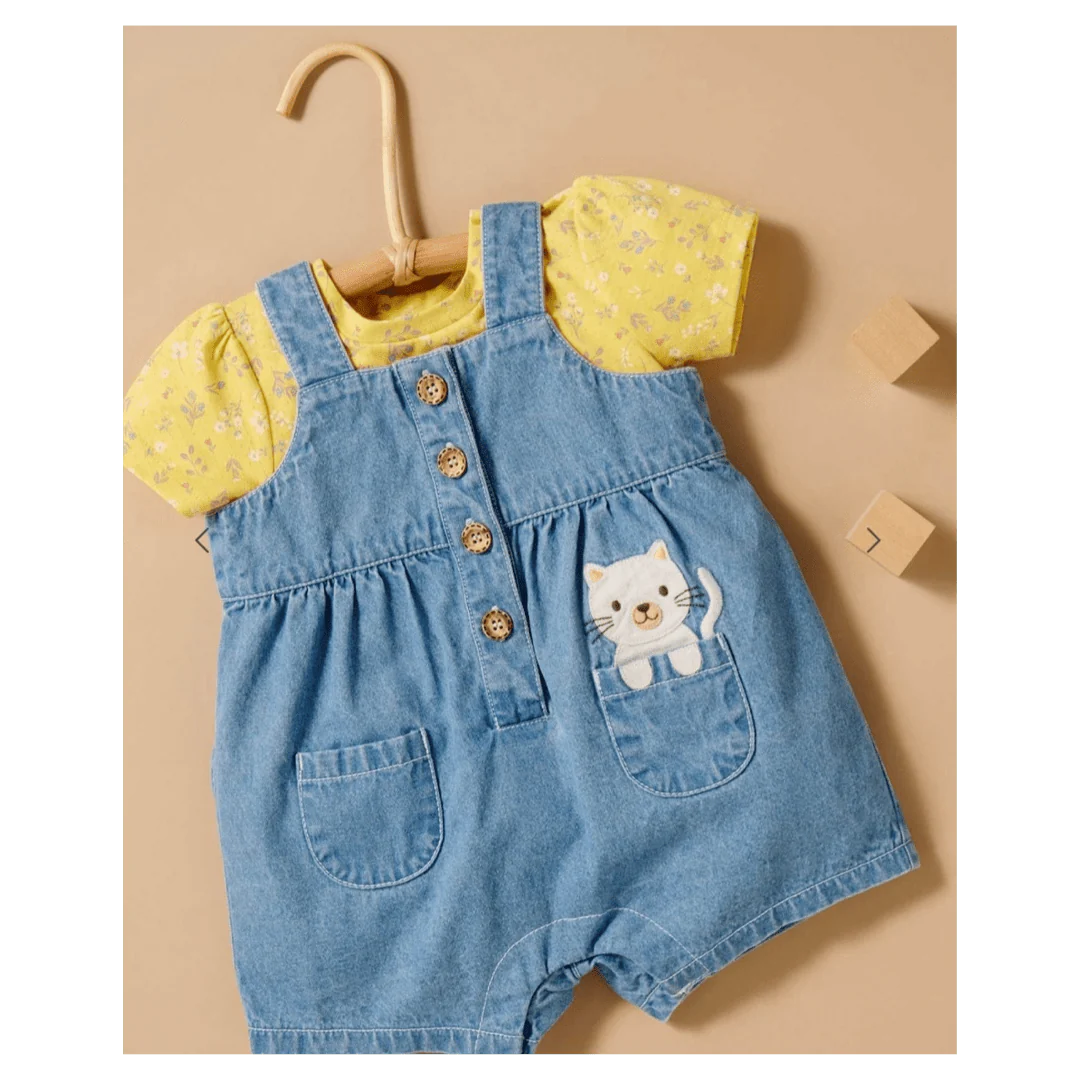 Kitty Cat Pocket Overalls