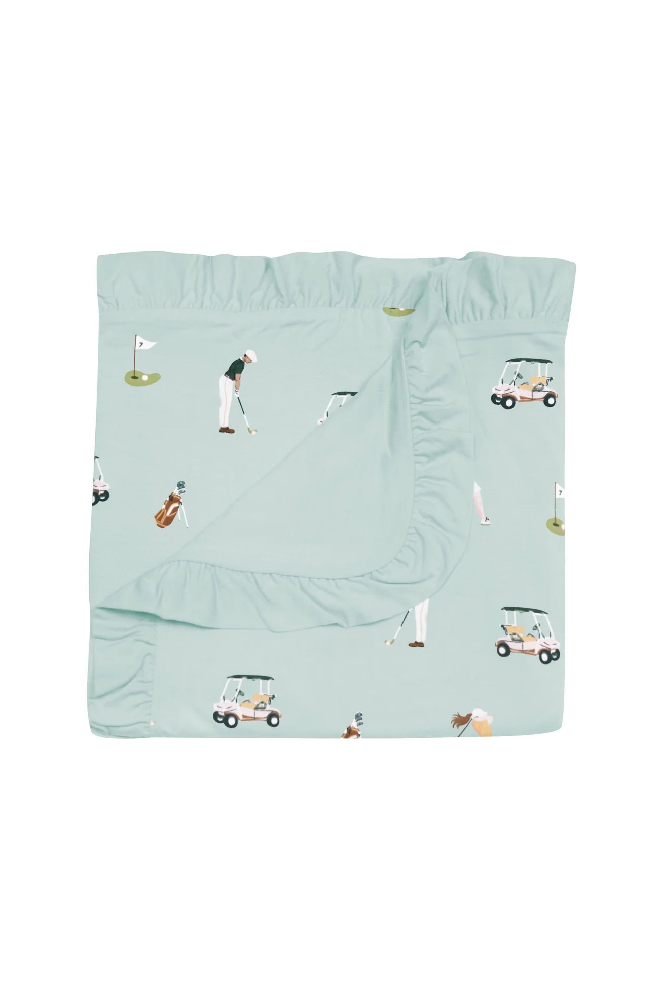 Ruffle Baby Blanket in Golf