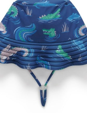 Broad Brim Swim Hat - Crocodiles