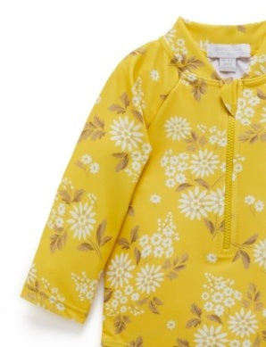 Printed L/S Swimsuit - African Daisy