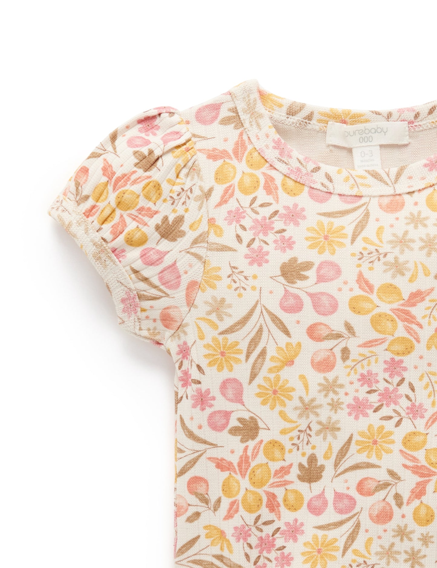 Rib Bodysuit - Fruit and Flowers