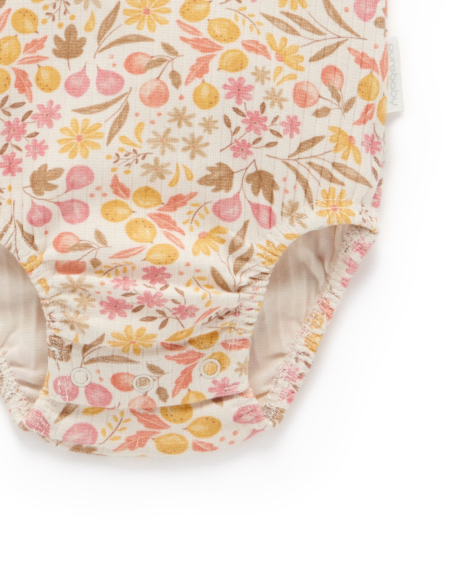 Rib Bodysuit - Fruit and Flowers