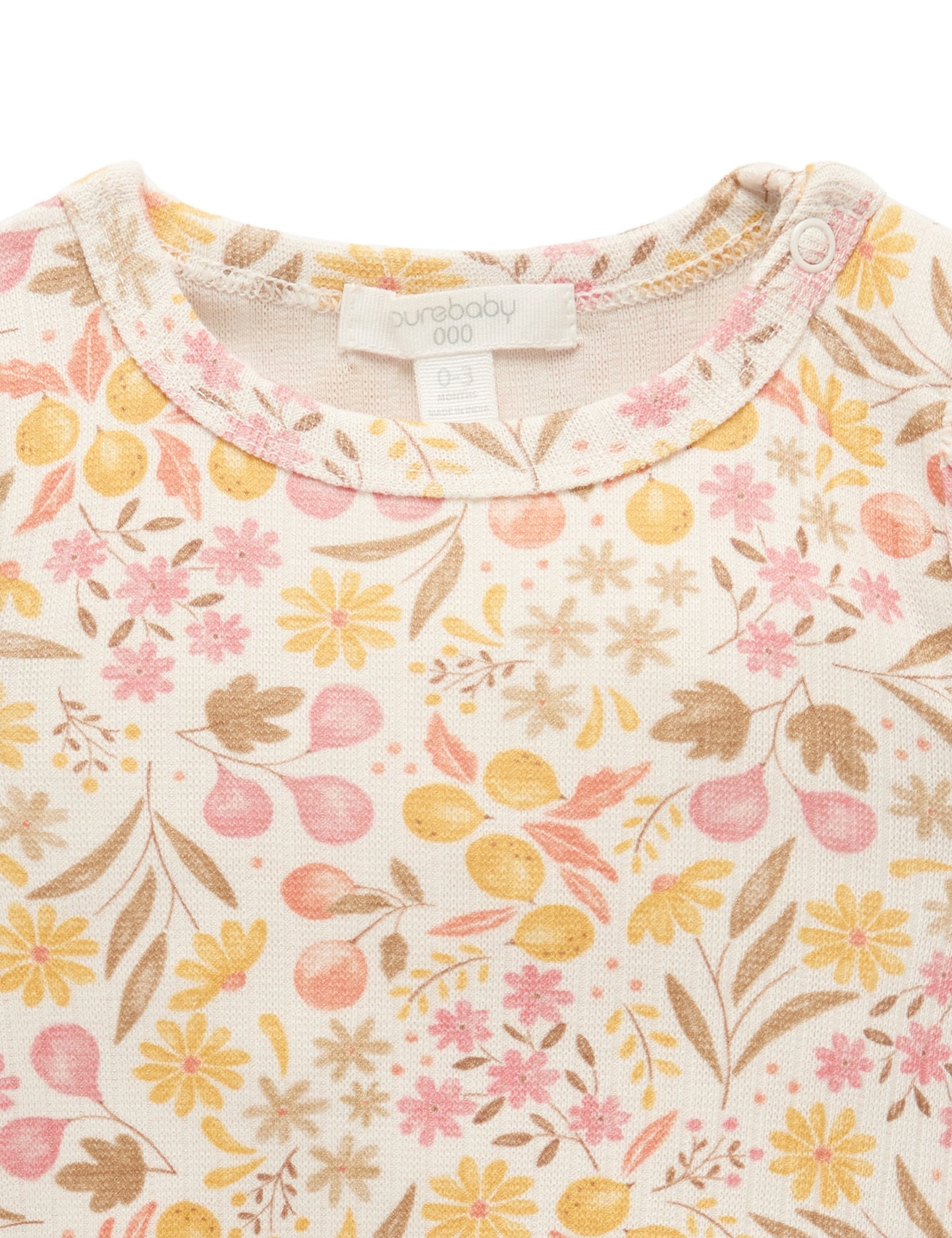 Rib Bodysuit - Fruit and Flowers