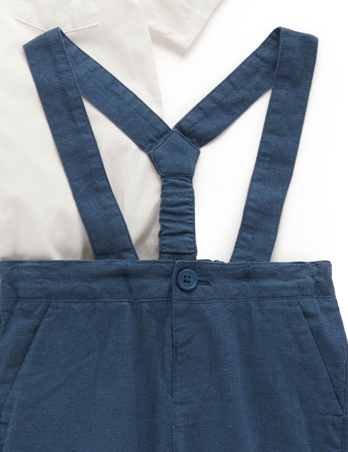 S/S Dress Shirt Bodysuit & Overall Set