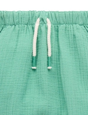 Slouchy Crinkle Cotton Pants in Iguana