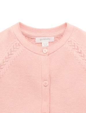 Scalloped Cardigan in Guava