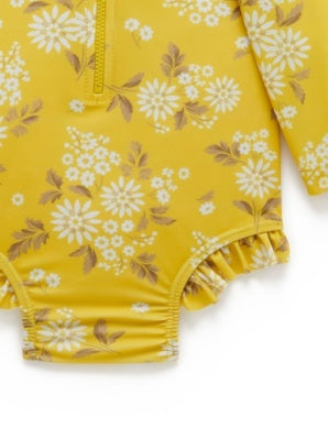 Printed L/S Swimsuit - African Daisy