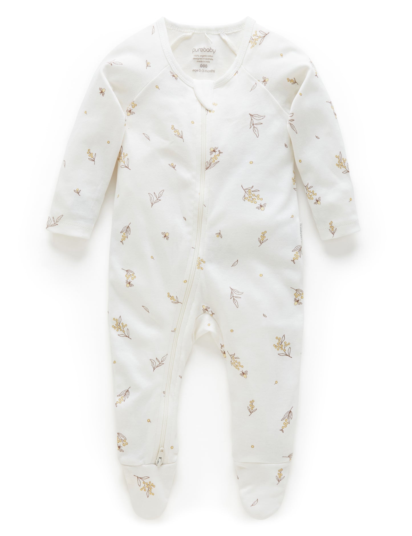 Vanilla Wattle Bee Zip Growsuit