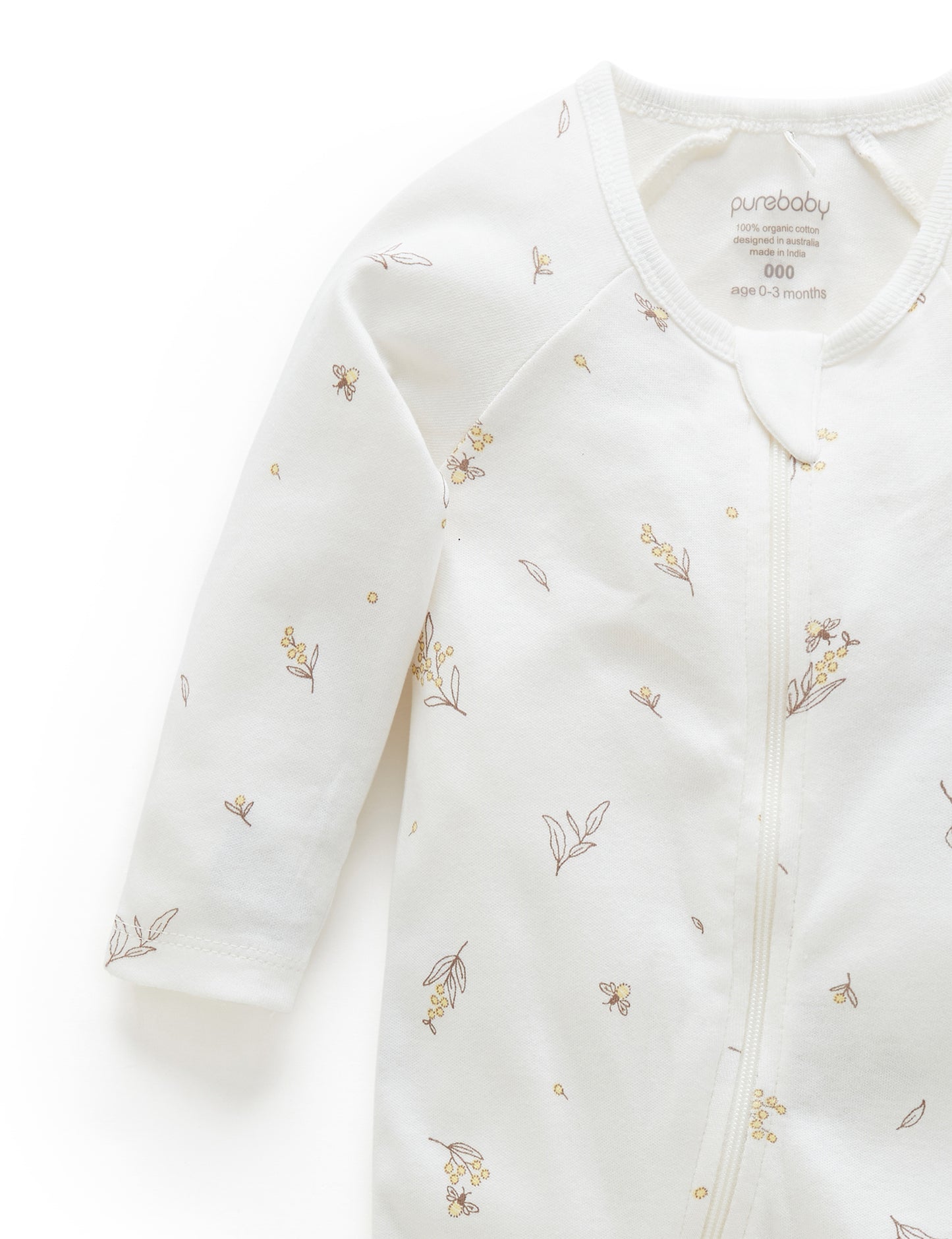 Vanilla Wattle Bee Zip Growsuit