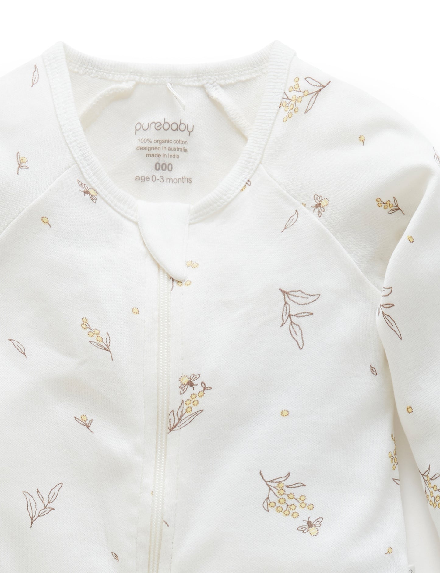 Vanilla Wattle Bee Zip Growsuit