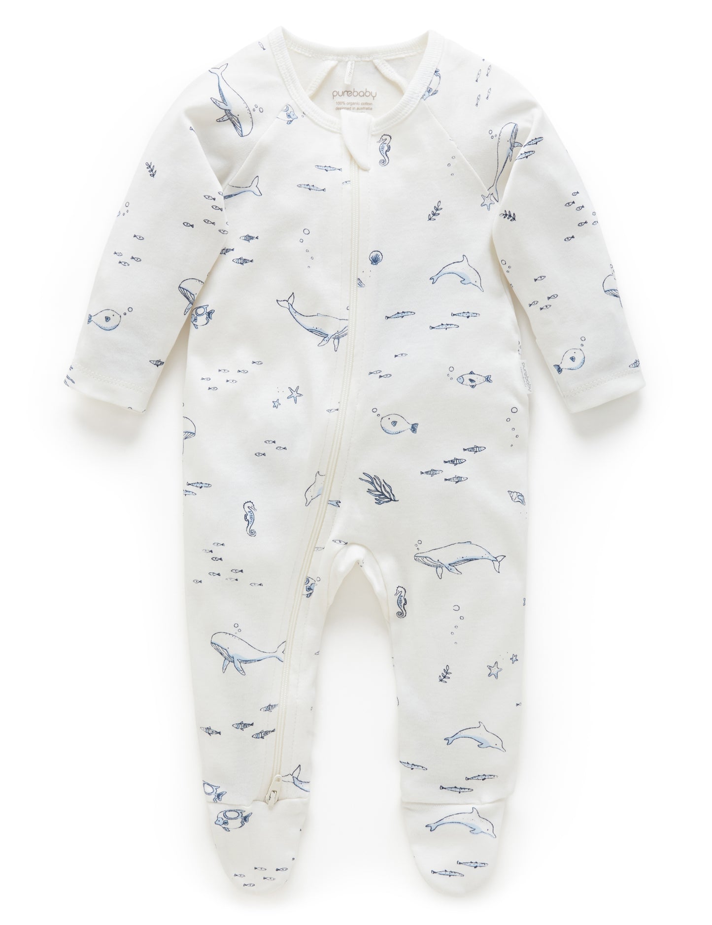 Vanilla Nautical Zip Growsuit