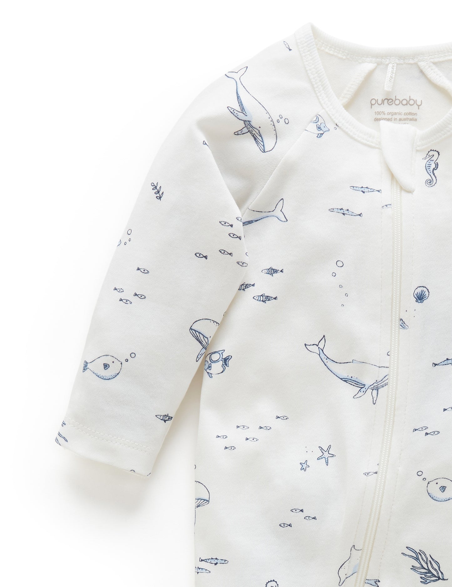 Vanilla Nautical Zip Growsuit