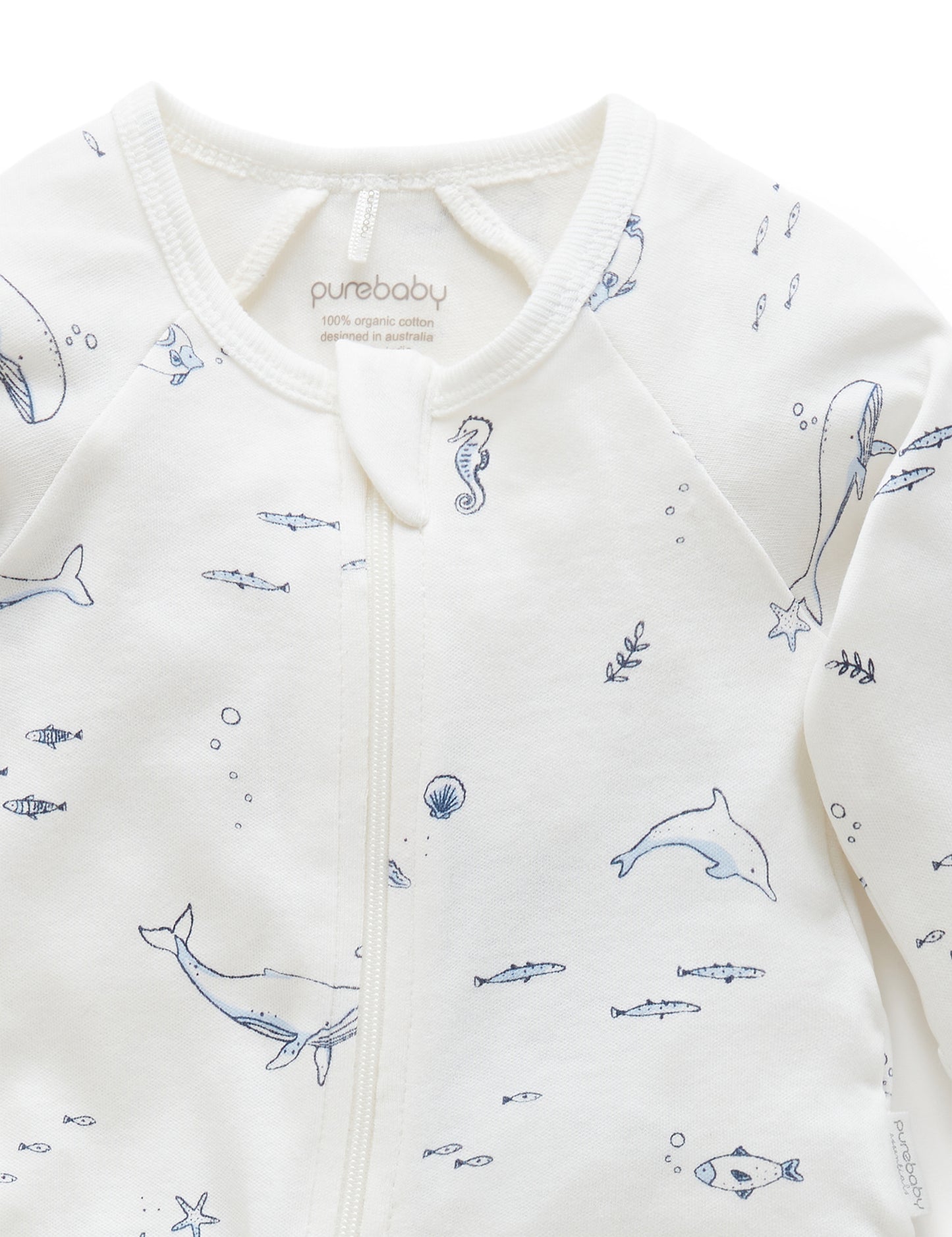 Vanilla Nautical Zip Growsuit