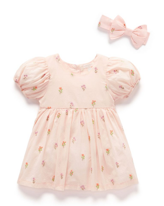 Sprig Embroidered Dress & HB Set