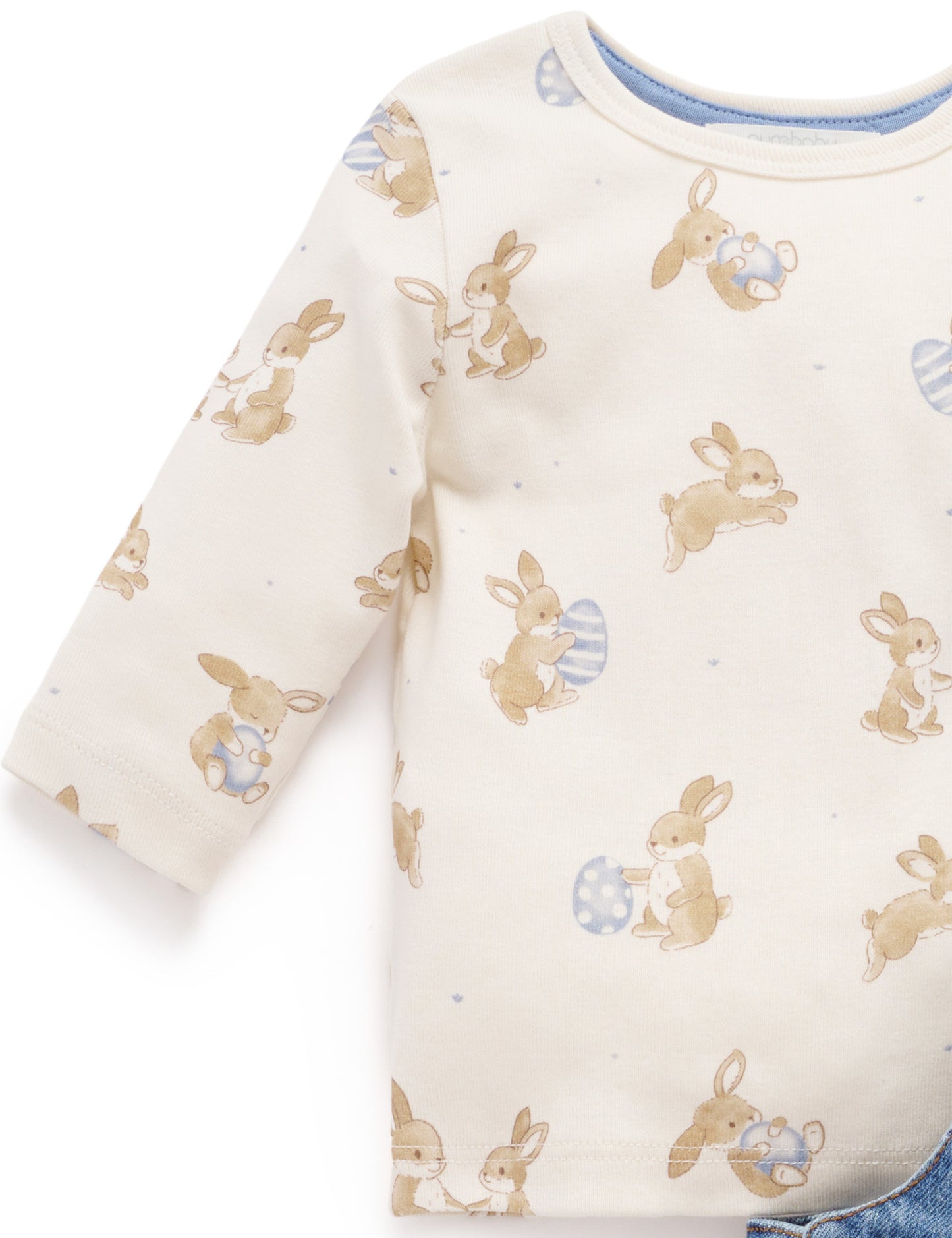 Bunny Denim Overall Set