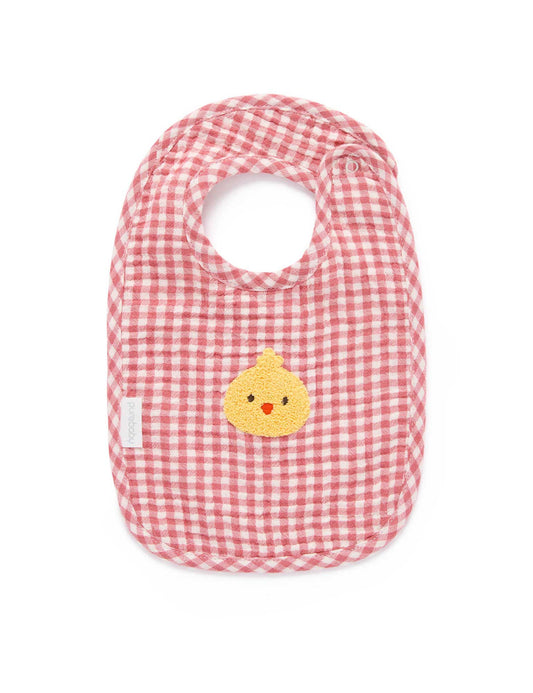 Gingham Bib in Lily Pad
