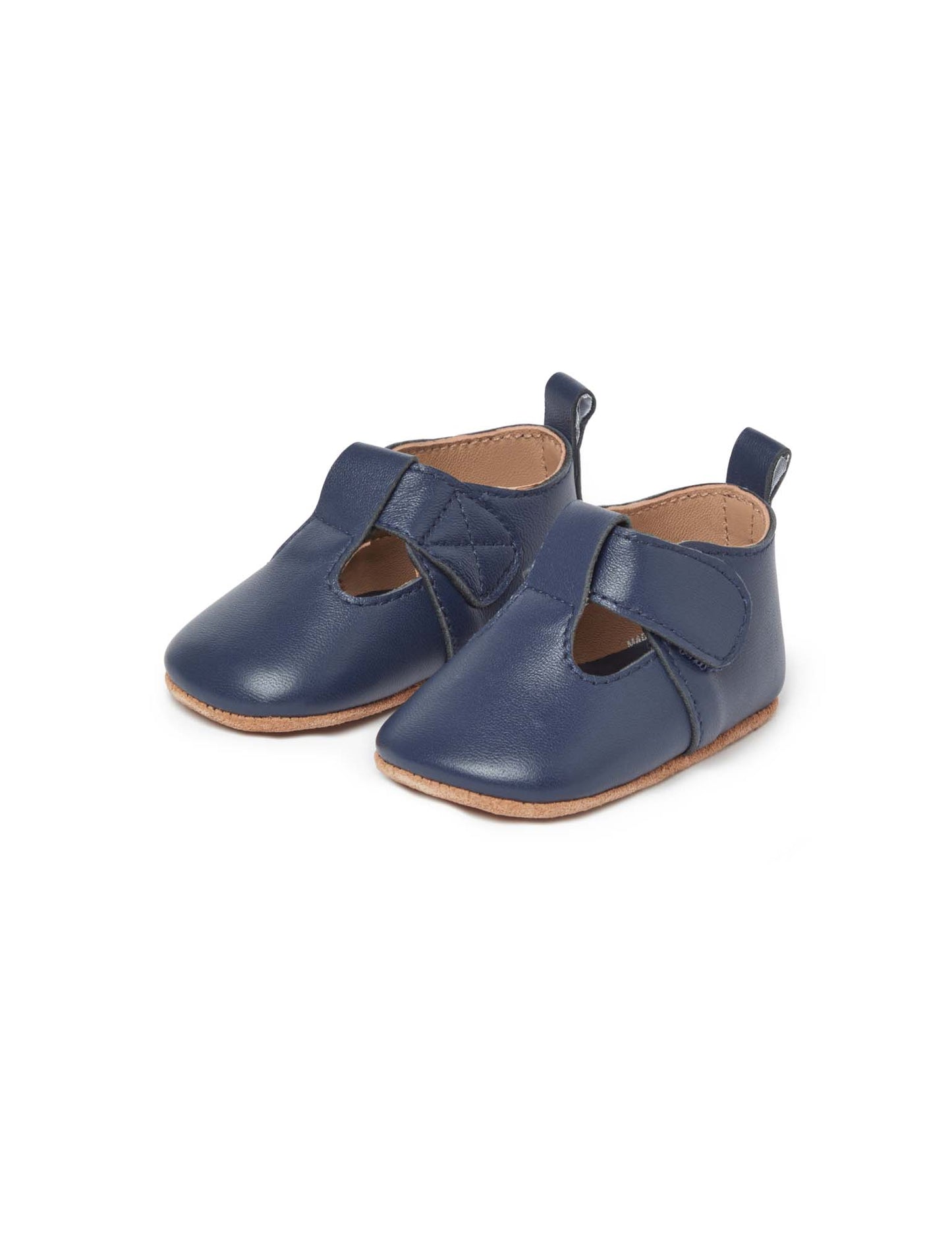 Leather T-Bar - Navy