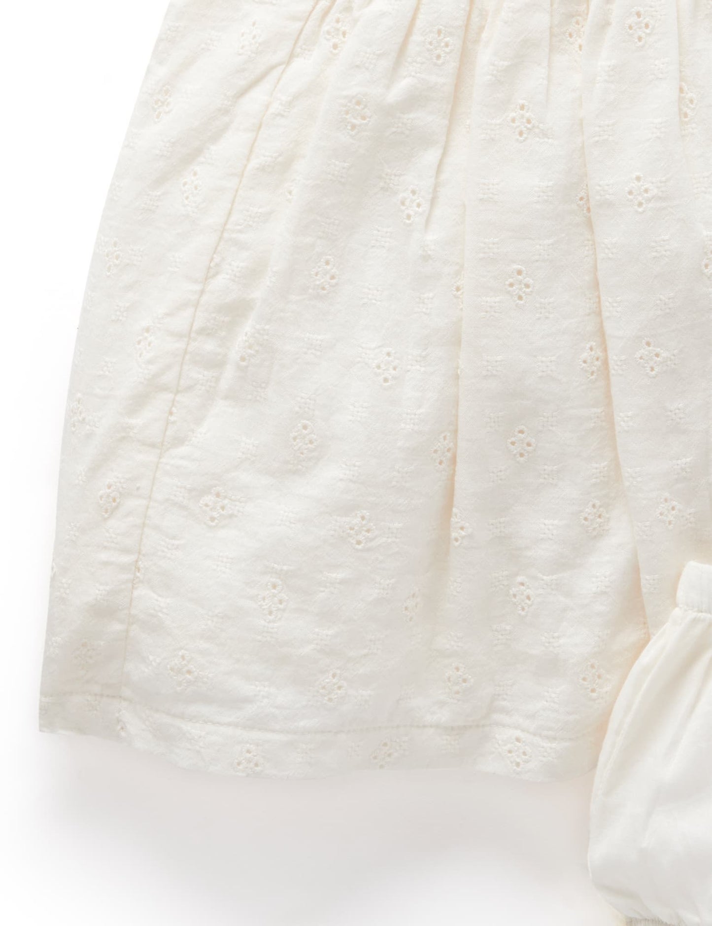 Broderie Smocked Dress - Cloud