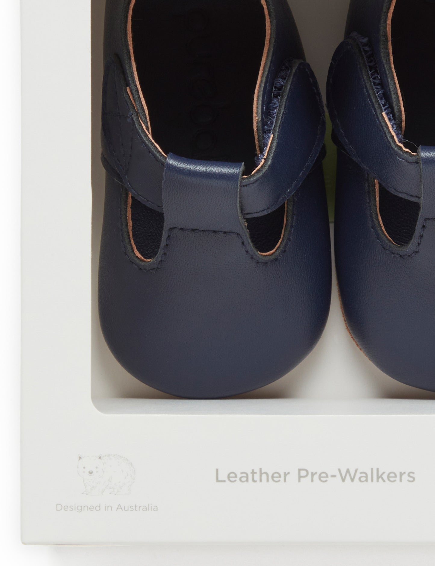Leather T-Bar - Navy