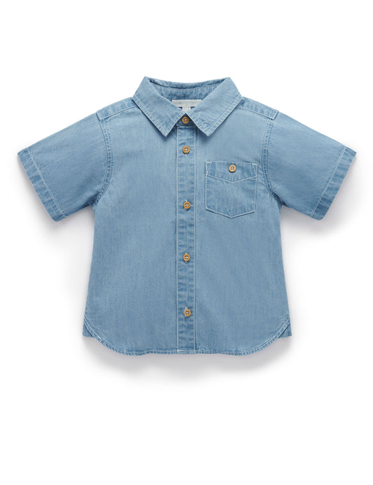 Short Sleeve Chambray Shirt