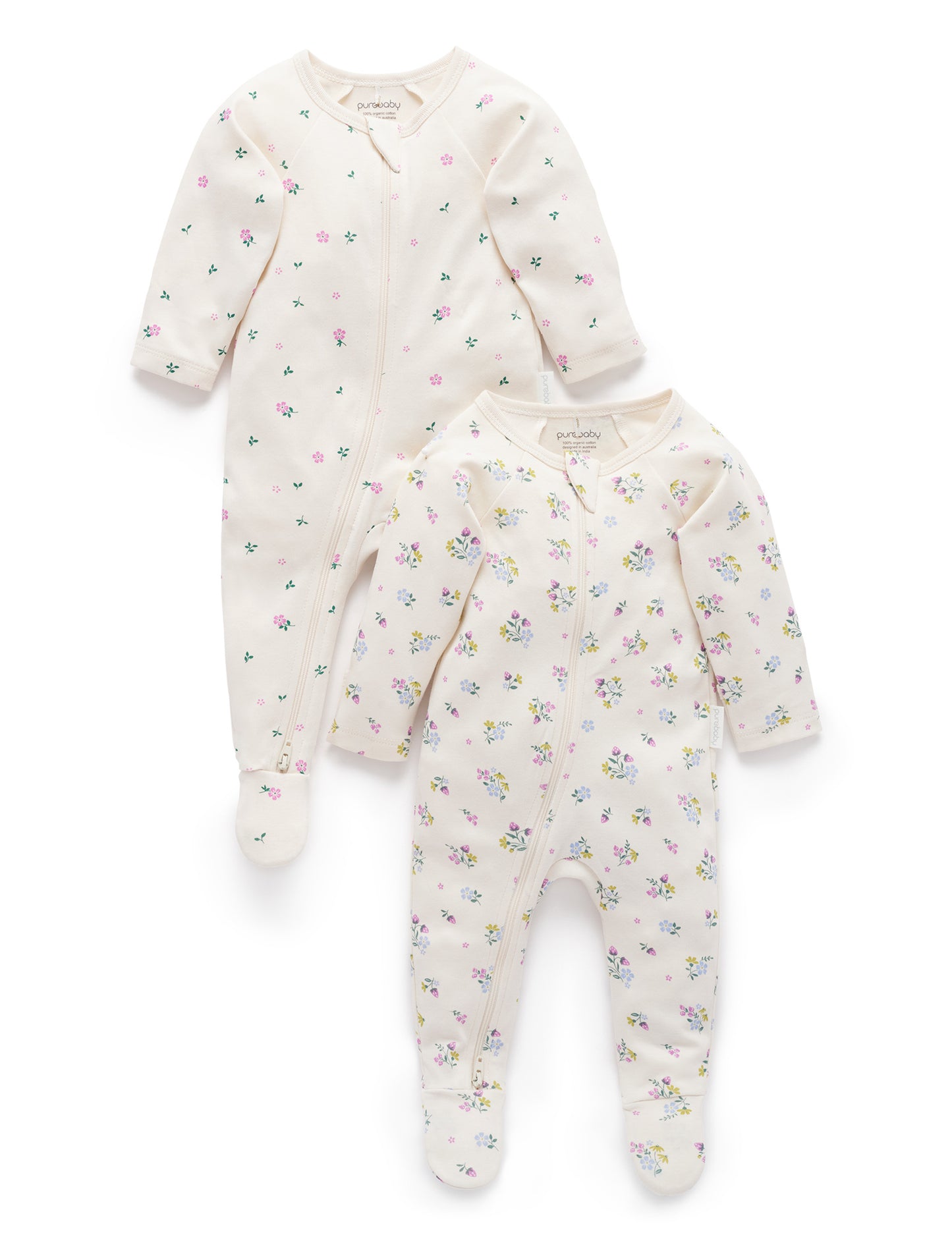 Cherry Blossom Zip Growsuit 2Pack