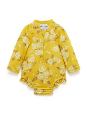 Printed L/S Swimsuit - African Daisy