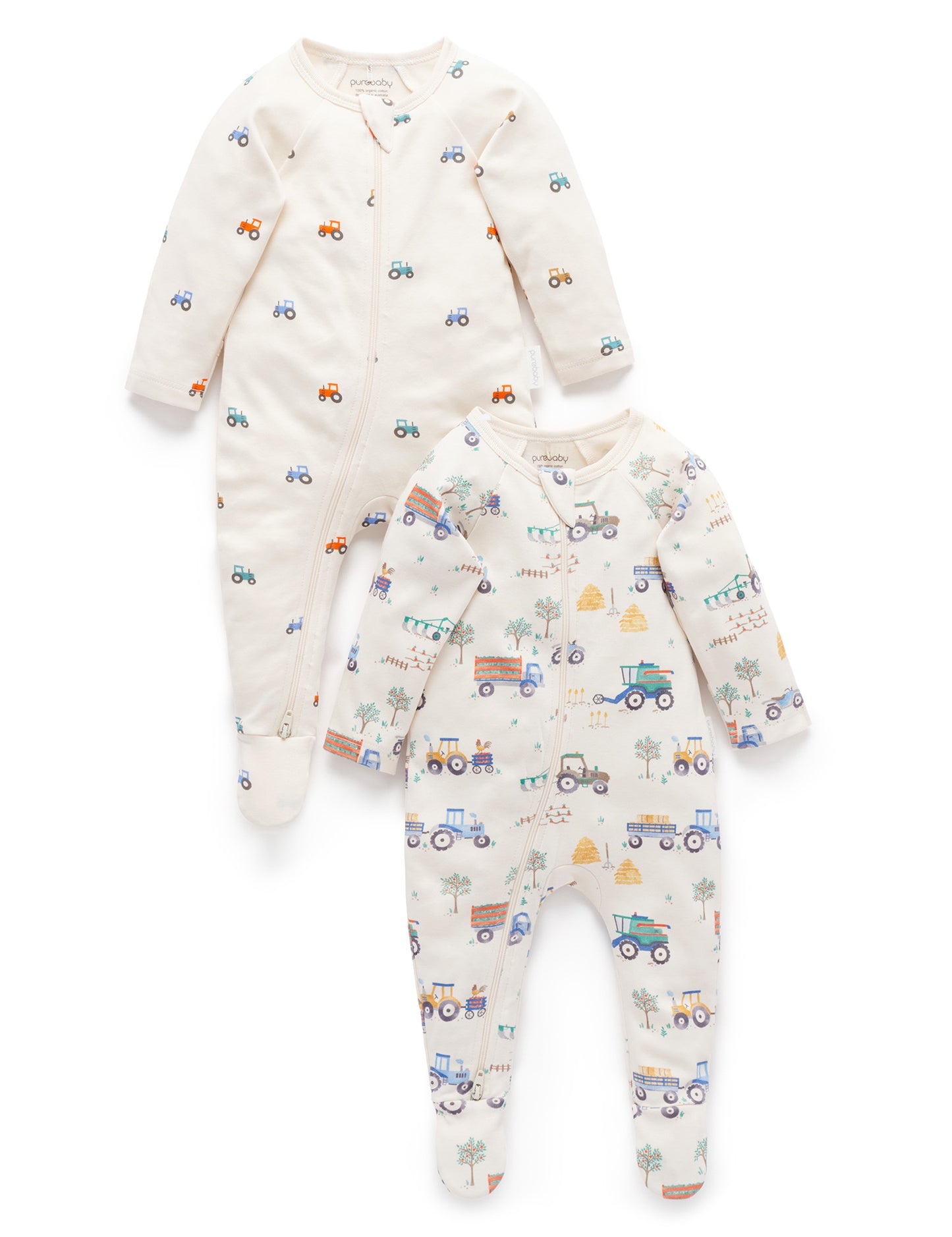 Vehicles Zip Growsuit 2 Pack
