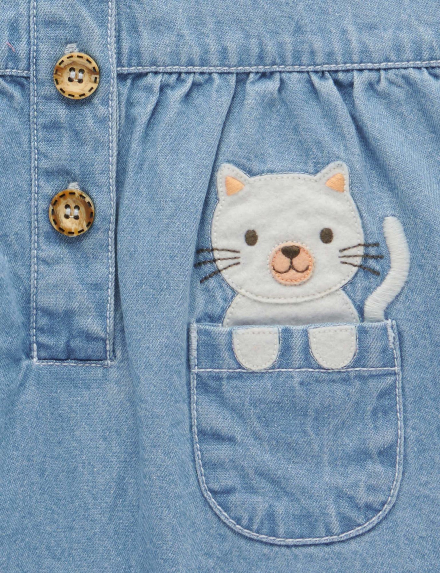 Kitty Cat Pocket Overalls