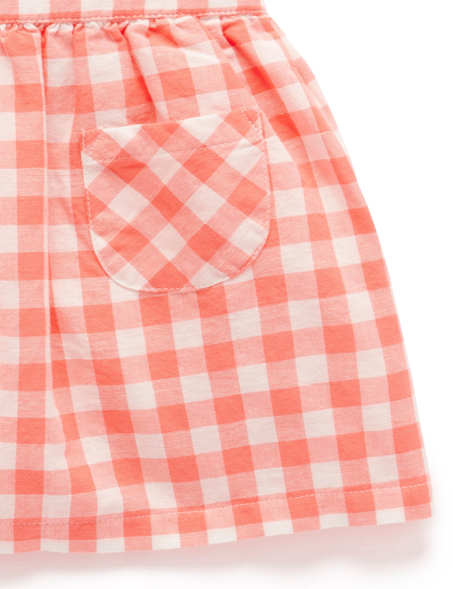 Gingham Pinnie in Coral