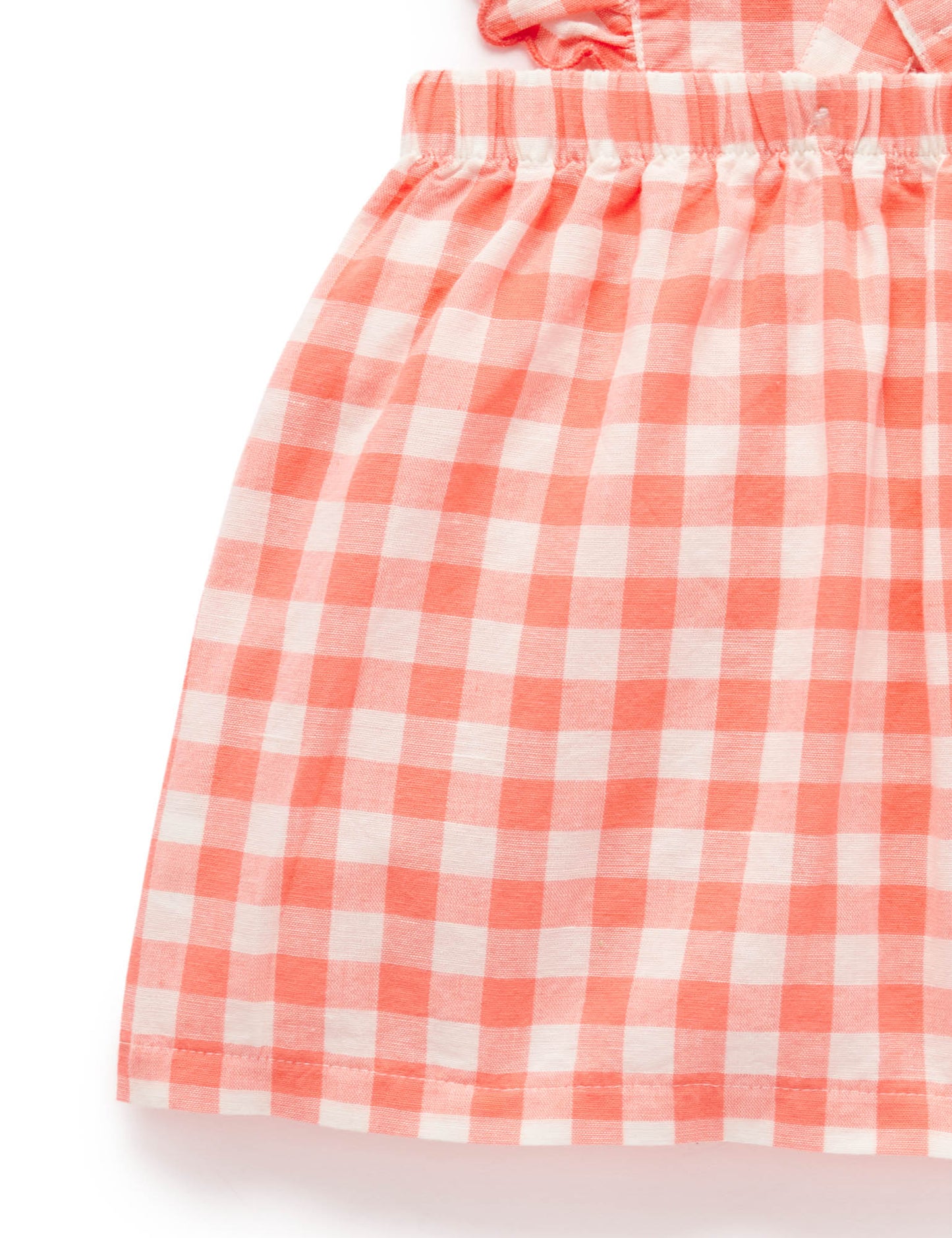 Gingham Pinnie in Coral