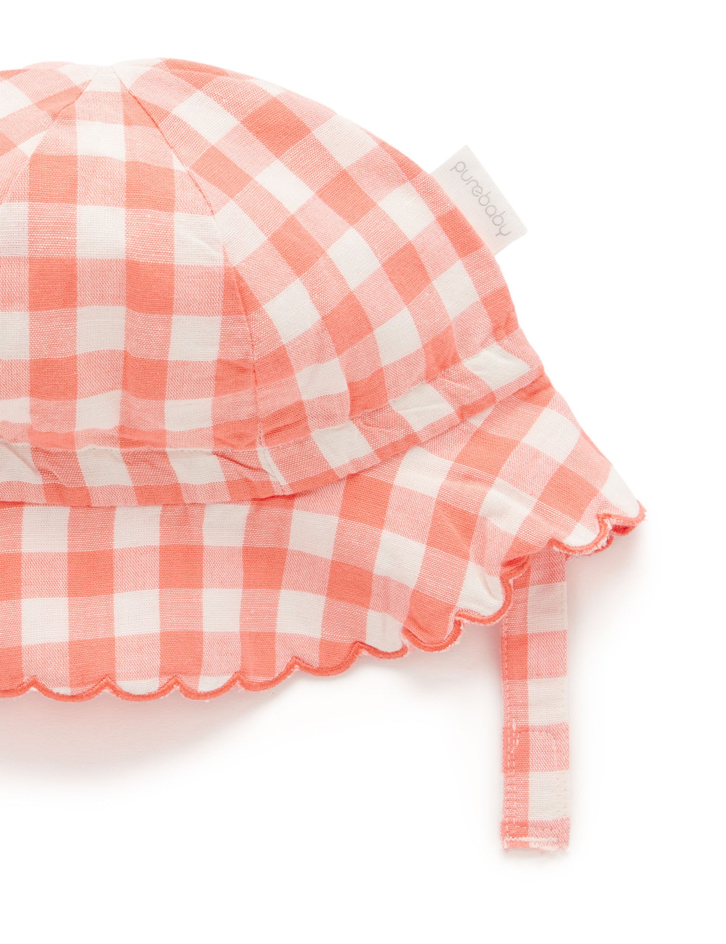 Gingham Hat in Coral