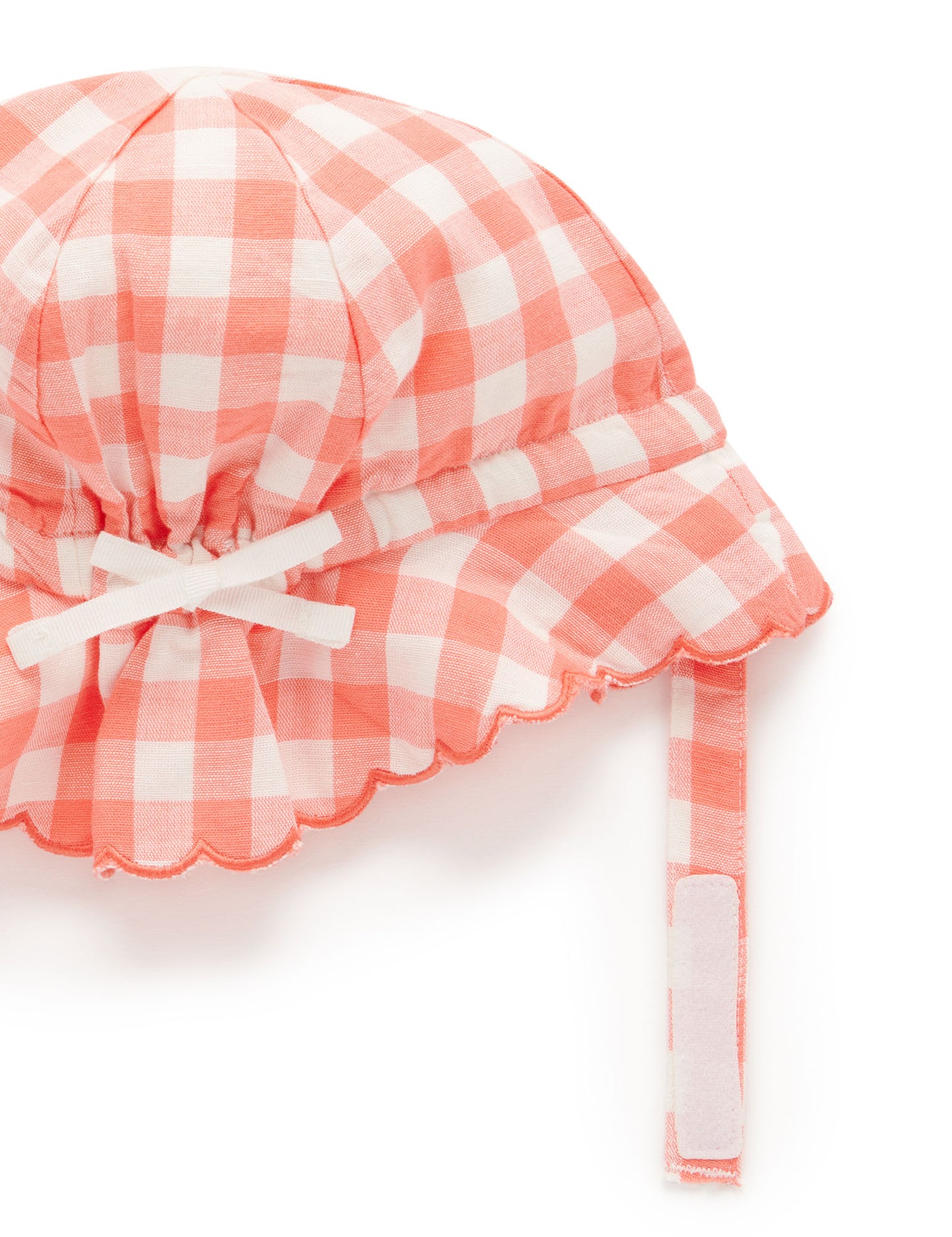 Gingham Hat in Coral
