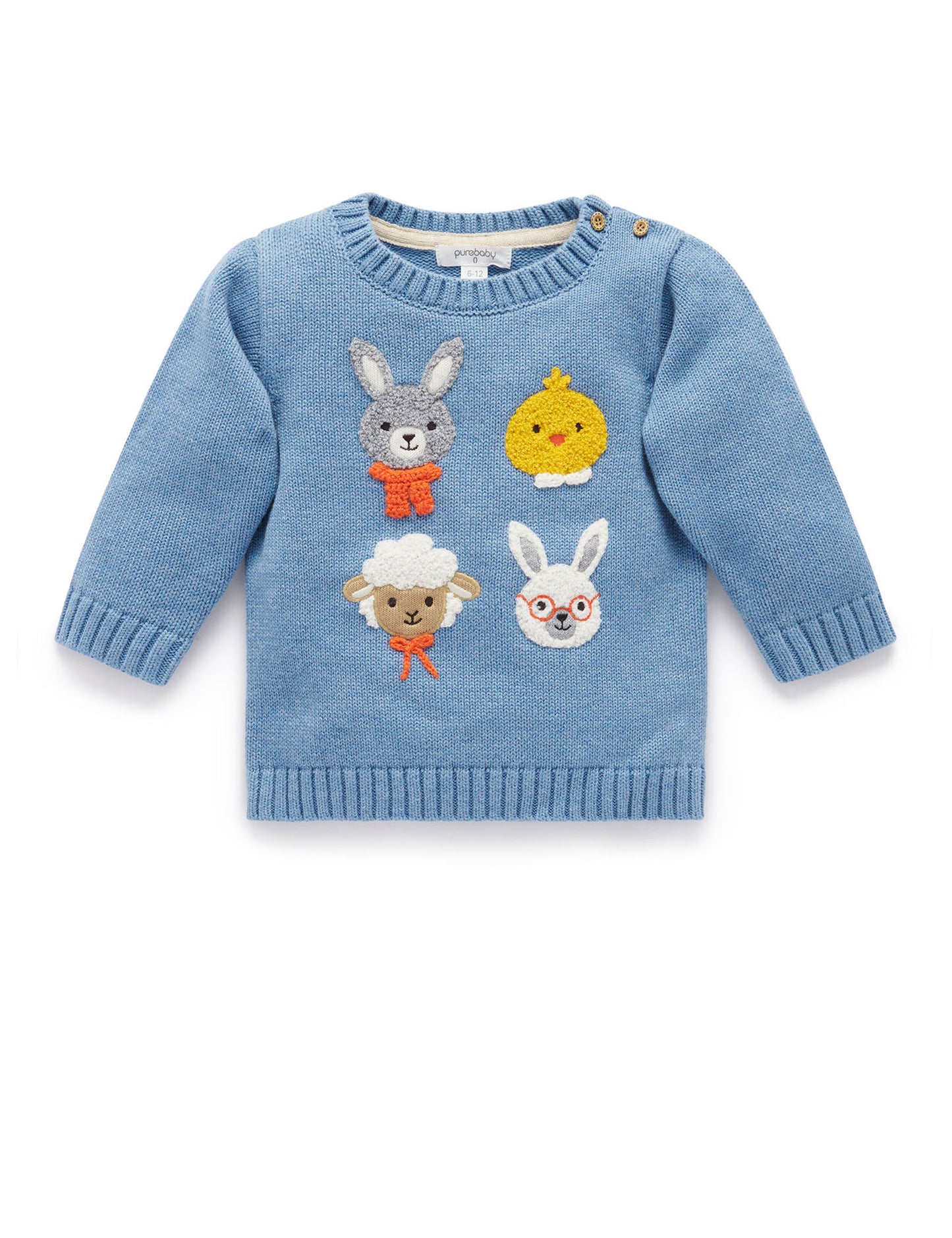 Bunny Friends Jumper in Bluestone