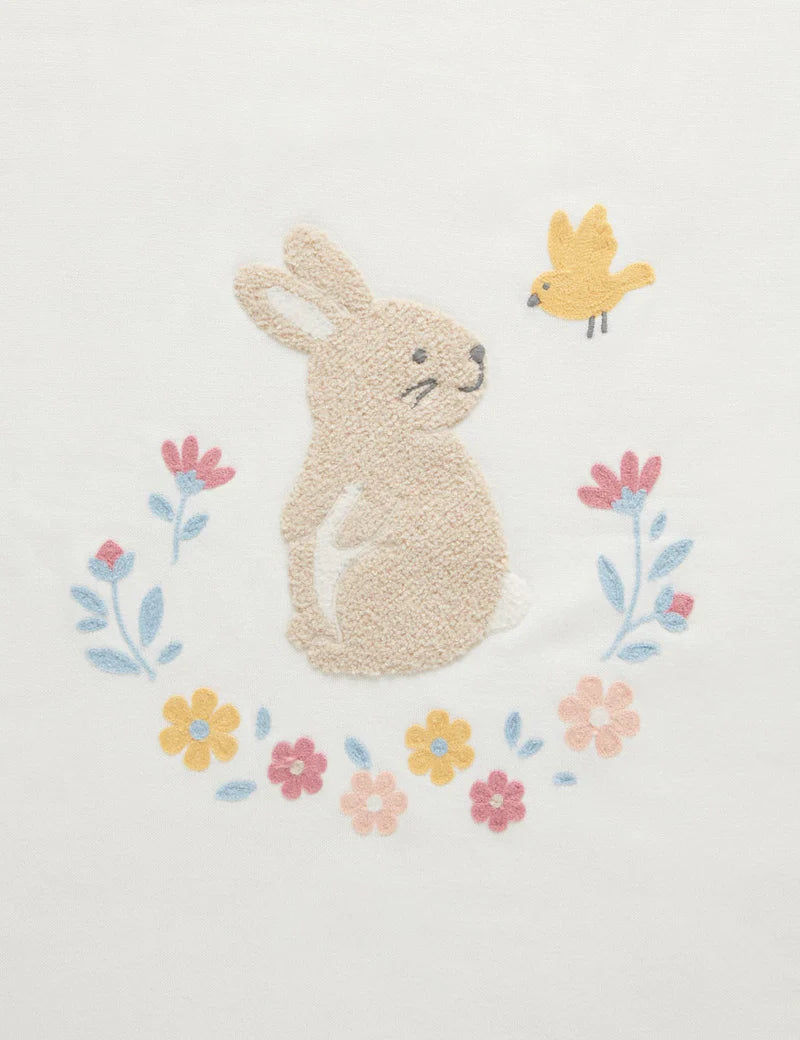 Embroidered Lined Blanket - Bunny